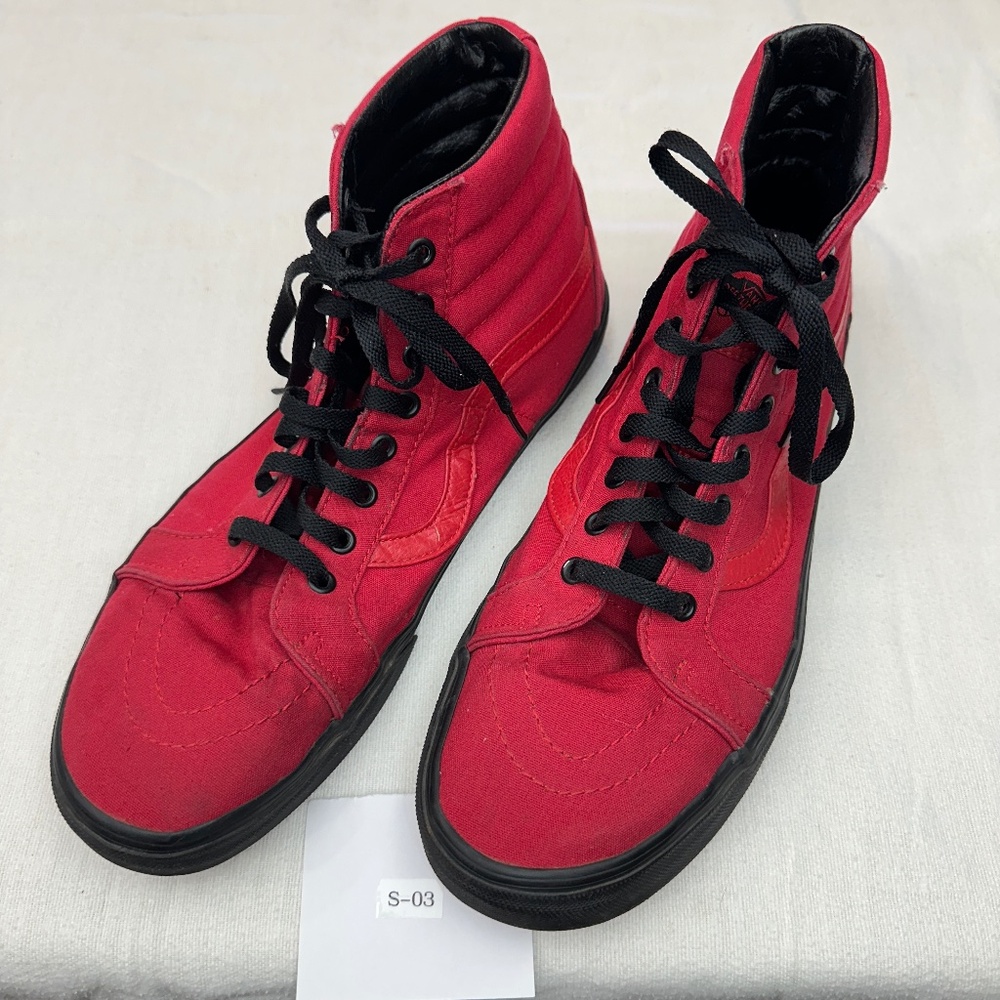 Vans Sk8 Hi Red Black Soles Men's 13